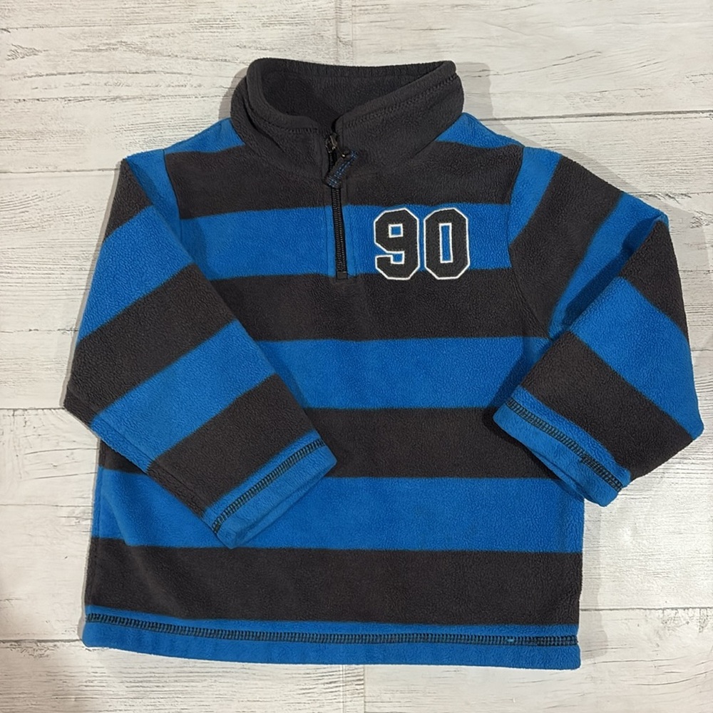 Place Blue and gray fleece Quarter-Zip Sweatshirt